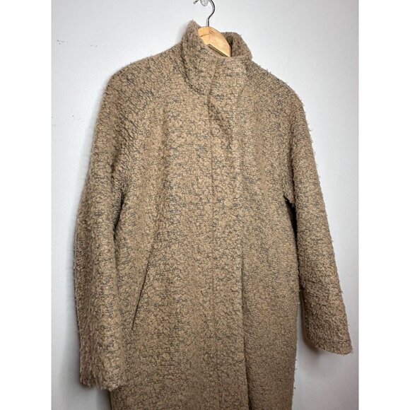 Samson & Samsoe Hoff Jacket Khaki Teddy Wool Coat Small - Picture 2 of 15